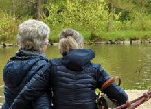 ladies looking over the lake