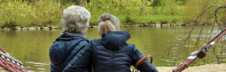 ladies looking over the lake