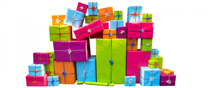 colourful parcels for christmas