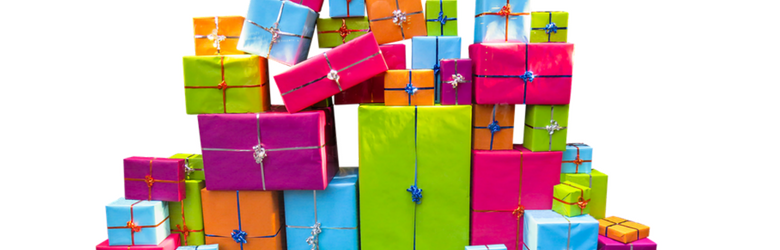 colourful parcels for christmas