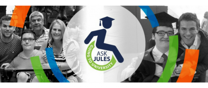 askjules logo and black and white images of people header