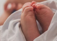 close up of baby's feet