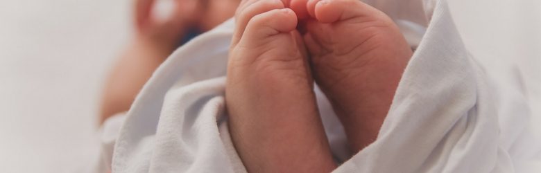 close up of baby's feet