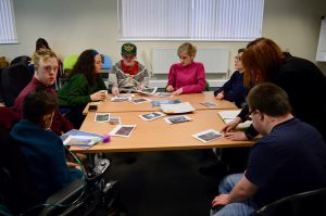 Group of young people at filmmaking workshop weekend