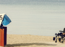 wheelchair by the sea