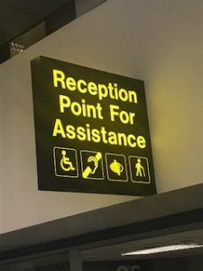 airport reception point for assistance