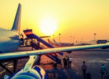 aeroplane with sunny sky