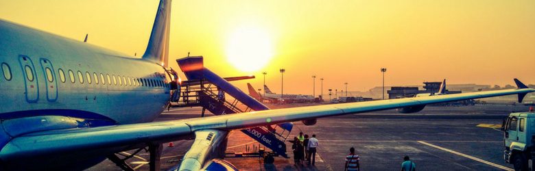 aeroplane with sunny sky