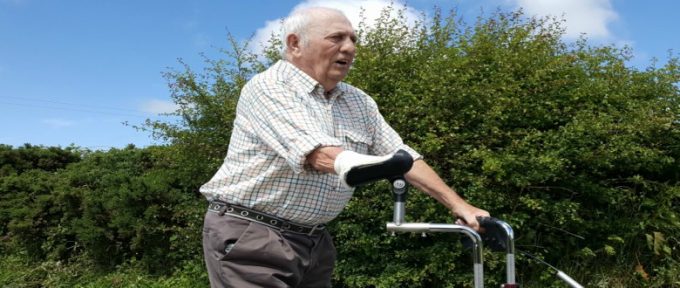 remap rollator being used by elderly man