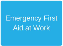 emergency first aid at work text graphic