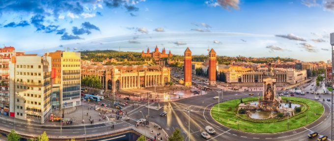 panoramic view of barcelona