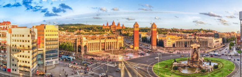 panoramic view of barcelona