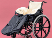 small photo of wheelchair cosy with pink background