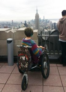 woman in wheelchair looking at the view 