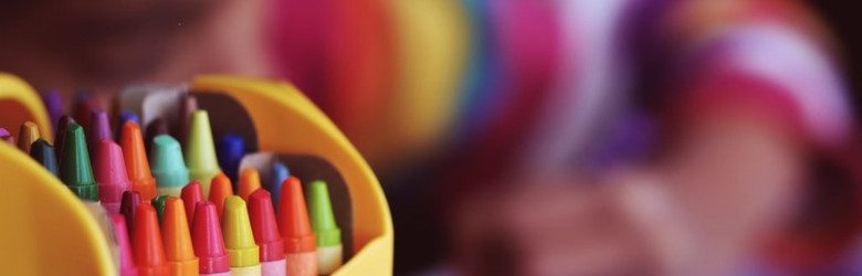 close up of crayons with blurred background