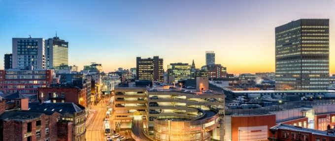 aerial view of Manchester City Centre