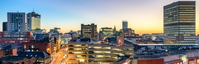 aerial view of Manchester City Centre