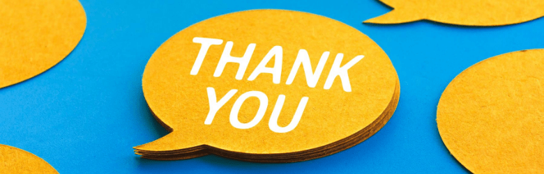 thank you in speech bubble