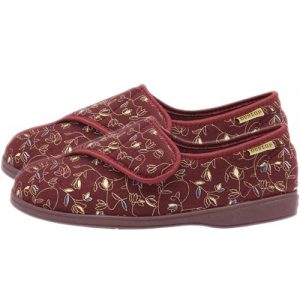 ladies burgundy slippers